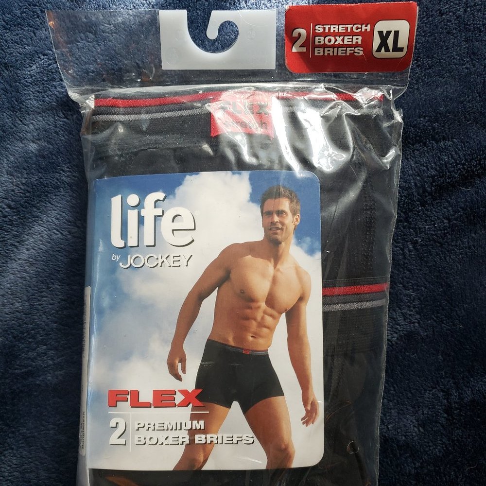 2 Pair Life by Jockey Mens Strength Boxer Briefs Flex Size: XL